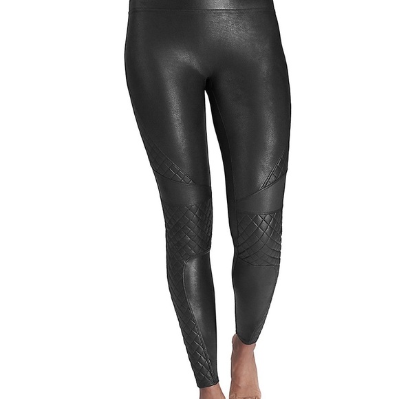 SPANX Faux Leather Quilted Leggings - Picture 2 of 4